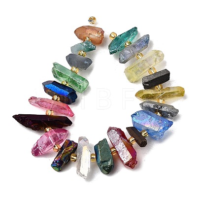 Electroplated Natural Quartz Crystal Beads Strands X-G-F800-F09-1