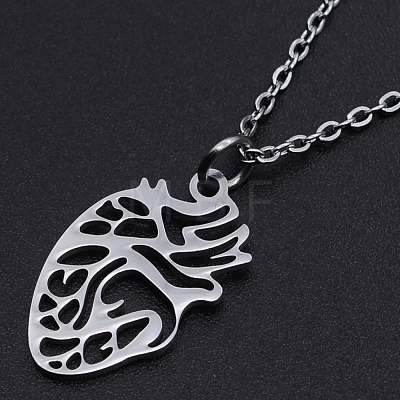 201 Stainless Steel Pendant Necklaces NJEW-S105-JN600-40-1-1