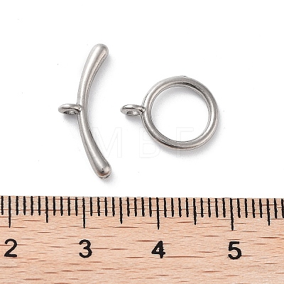 304 Stainless Steel Ring Toggle Clasps STAS-A092-09F-P-1