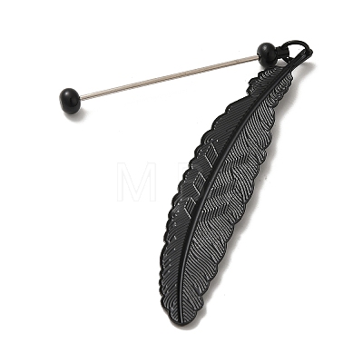 Alloy Feather Pendant Bookmarks AJEW-R101-02B-1