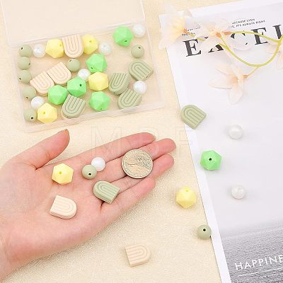 6 Style Food Grade Eco-Friendly Silicone Beads SIL-CA0001-39-1