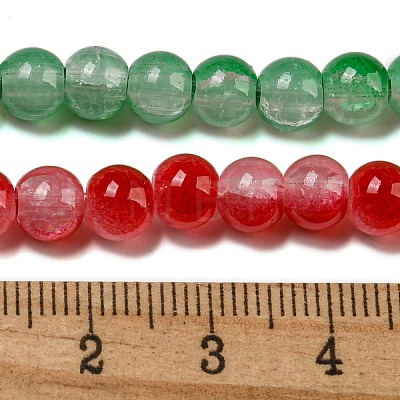 Crackle Baking Painted Imitation Jade Glass Beads Strands DGLA-T003-6mm-M-1