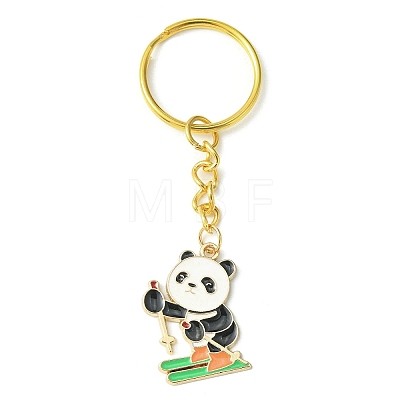 Sport Panda Alloy Enamel Pendants Keychain KEYC-JKC00501-1