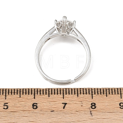 Brass Micro Pave Cubic Zirconia Finger Rings for Women RJEW-B153-01P-1