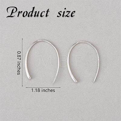 Rhodium Plated 925 Sterling Silver Simple Oval Dangle Earrings for Women JE1080A-1