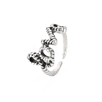 Word Love Open Cuff Ring RJEW-S038-221-1