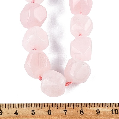 Natural Rose Quartz Nuggets Beaded Necklaces for Women Men NJEW-K388-01A-1