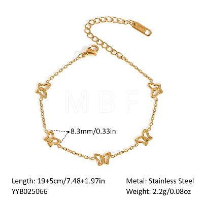 304 Stainless Steel Link Chain Bracelets for Women XX6576-13-1