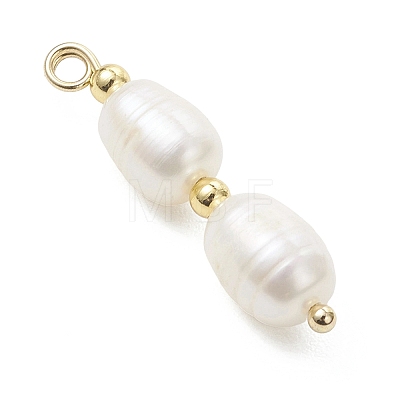 3Pcs 3 Styles Natural Pearl Rice Pendants PALLOY-JF04739-1