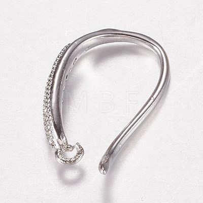 Brass Micro Pave Cubic Zirconia Earring Hooks ZIRC-A008-09P-1
