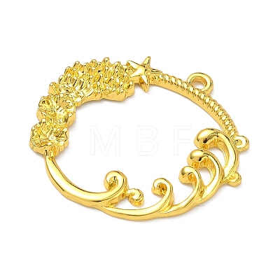 Ocean Theme Alloy Open Back Bezel Pendants PALLOY-F321-03A-G-1