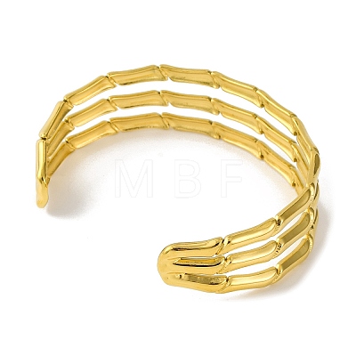 Ion Plating(IP) 304 Stainless Steel Cuff Bangles for Women BJEW-B104-19G-1