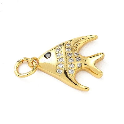Brass Micro Pave Cubic Zirconia Pendants KK-I381-07G-02-1