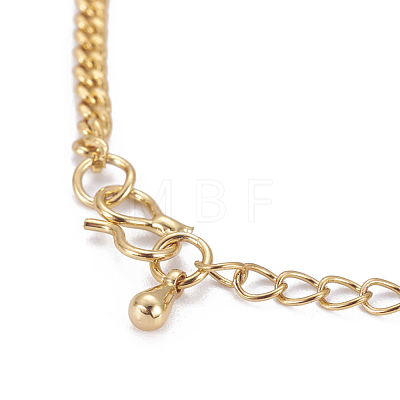 Golden Tone Brass Link Bracelets BJEW-L639-14C-1