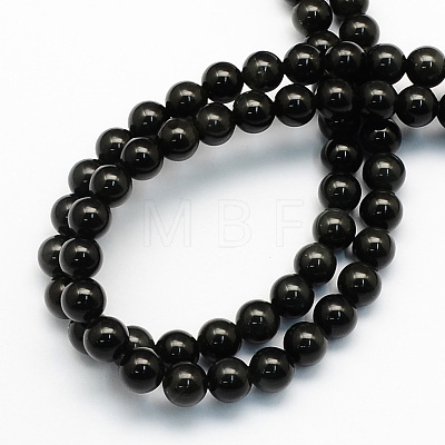 Natural Obsidian Round Beads Strands X-G-S156-4mm-1