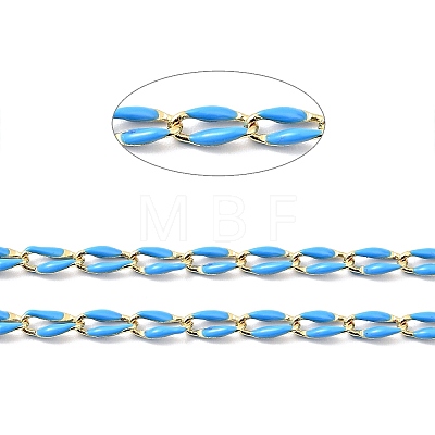 Brass Enamel Curb Chains CHC-C003-13G-10-1