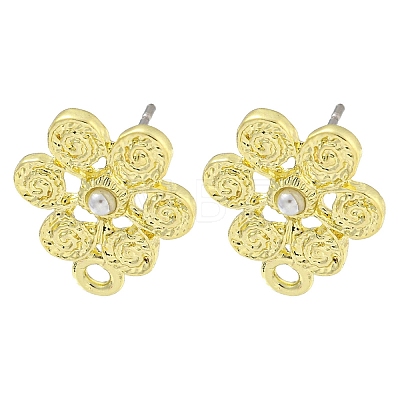 Rack Plating Alloy Stud Earring Finding FIND-C053-09C-G-1