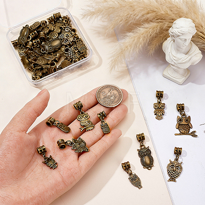 40Pcs 10 Styles Alloy European Dangle Charms PALLOY-PH01961-1