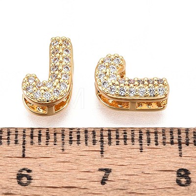 Brass Micro Pave Clear Cubic Zirconia Beads KK-T071-17G-J-1