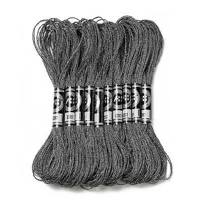 10 Skeins 12-Ply Metallic Polyester Embroidery Floss OCOR-Q057-A09-1