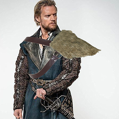 1Pc Medieval Faux Fur Single Shoulder Armor AJEW-CL0004-81-1