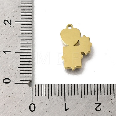 Ion Plating(IP) 304 Stainless Steel Manual Polishing Charms STAS-M059-05G-04-1