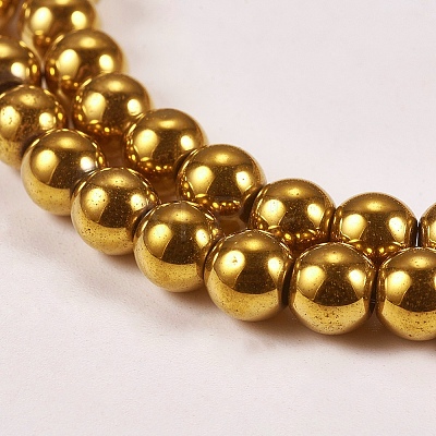 Electroplate Non-magnetic Synthetic Hematite Beads Strands X-G-J169A-6mm-04-1