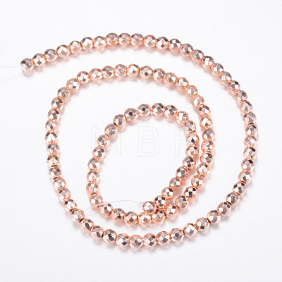 Electroplate Non-magnetic Synthetic Hematite Bead Strands G-Q465-24RG-1