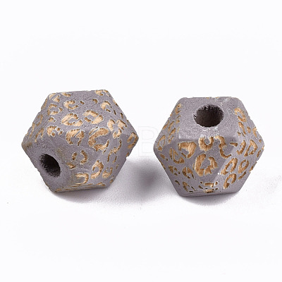 Painted Natural Wood Beads WOOD-T021-51A-05-1