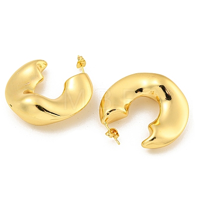 Rack Plating Brass Stud Earrings EJEW-M247-27C-G-1