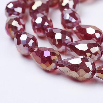 Electroplate Glass Beads Strands EGLA-D015-15x10mm-28-1