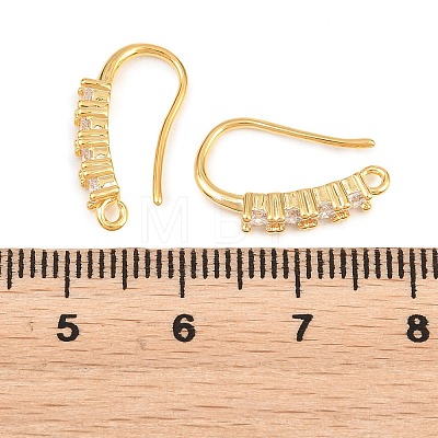 Brass Rhinestone Earring Hooks KK-C261-01C-G-1