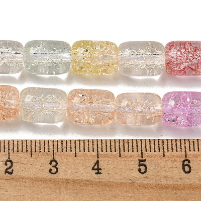 Transparent Crackle Glass Beads Strands GLAA-NH0001-04A-1