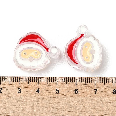 Christmas Decorations Theme Opaque Acrylic Bead with Enamel X-OACR-Z021-01I-1