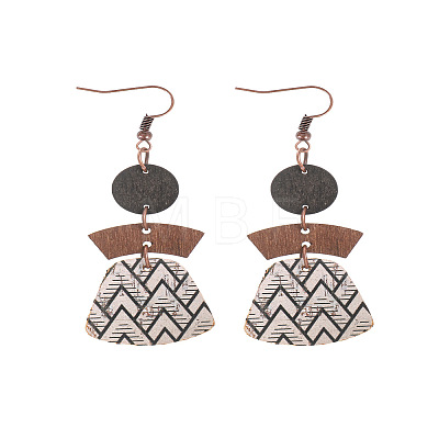 Alloy with Imitation Leather Dangle Earrings FS-WG30D02-05-1