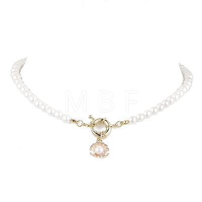 Shell Pearl Beaded Necklaces for Women NJEW-JN04832-1