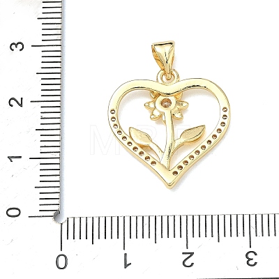 Valentine's Day Brass Micro Pave Clear Cubic Zirconia Pendants KK-A293-19A-G-1