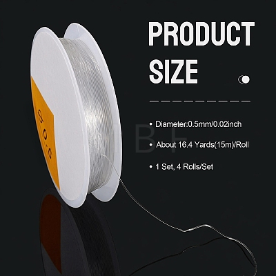 4 Rolls Round Crystal Elastic Stretch Thread EW-TA0001-10A-1
