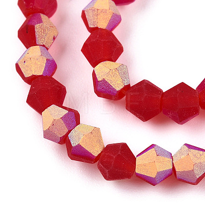 Imitate Austrian Crystal Bicone Frosted Glass Beads Strands LS-EGLA-A039-T4mm-MB14-1