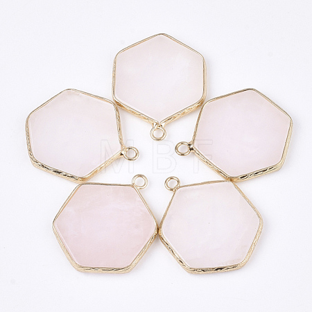 Natural Rose Quartz Pendants G-S344-89H-1