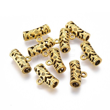 Tibetan Style Alloy Tube Bails PALLOY-L208-007AG-1