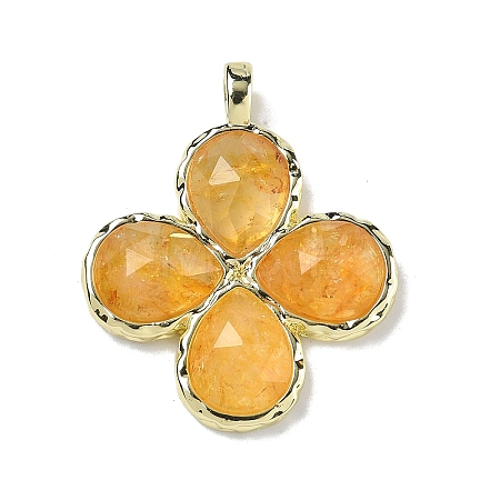 Natural Yellow Quartz Faceted Pendants G-A308-01G-11-1