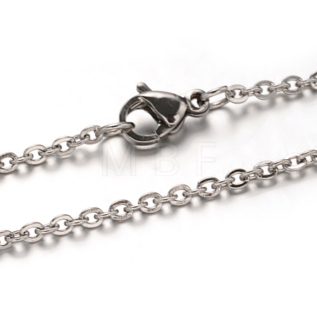 Tarnish Resistant 304 Stainless Steel Cable Chain Necklaces NJEW-M151-24P-1