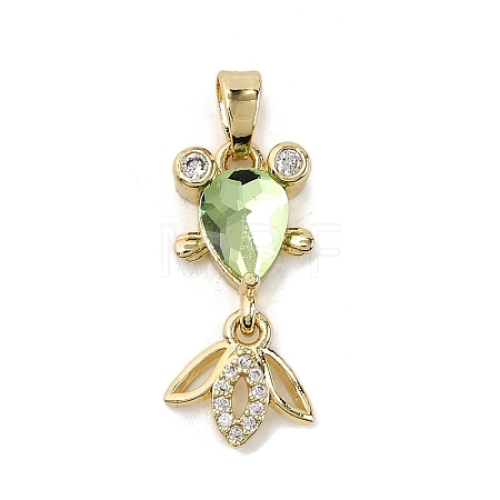 Brass Micro Pave Cubic Zirconia Pendants KK-K375-27G-23-1