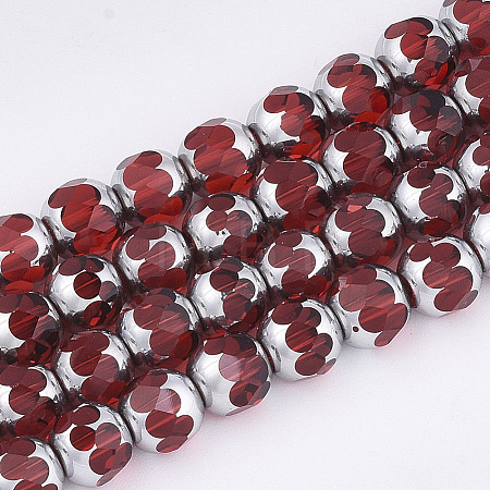 Electroplate Glass Beads Strands X-EGLA-T019-02A-1