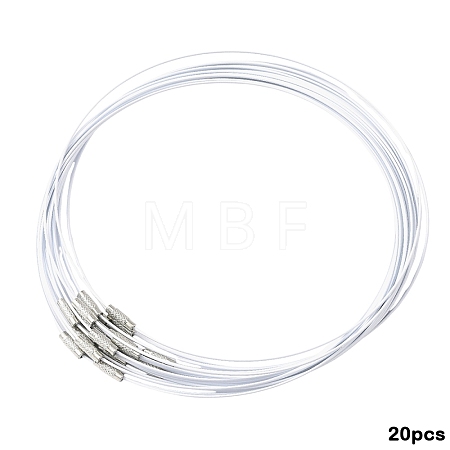 20Pcs Stainless Steel Wire Necklace Cord DIY Jewelry Making TWIR-YW0001-06A-1
