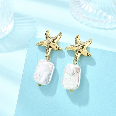 304 Stainless Steel and Natural Baroque Pearl Keshi Pearl Stud Earrings EJEW-JE07106-01-1