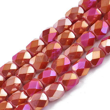 Electroplate Glass Beads Strands X-EGLA-N002-13-A15-1