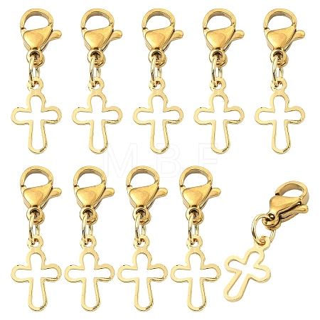 10Pcs Brass Pendant Decorations HJEW-YW00443-1