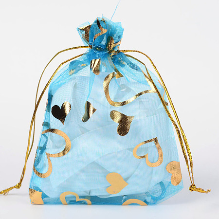 Heart Printed Organza Bags OP-R022-10x12-01-1